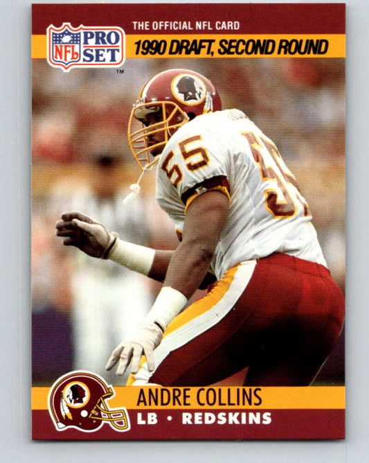 1990 Pro Set #715 Andre Collins Mint RC Rookie Washington Redskins  Image 1