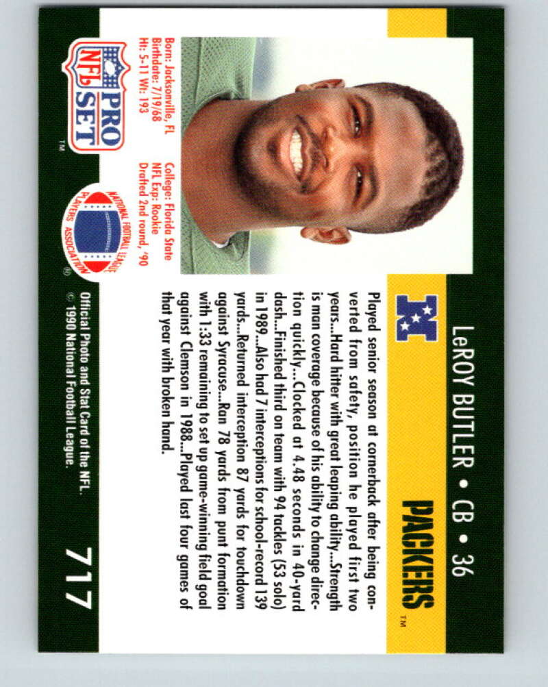 1990 Pro Set #717 LeRoy Butler Mint RC Rookie Green Bay Packers