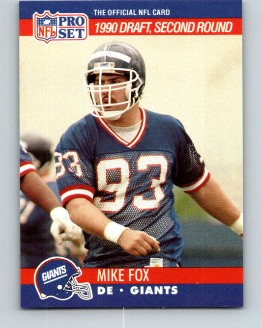 1990 Pro Set #720 Mike Fox Mint RC Rookie New York Giants  Image 1