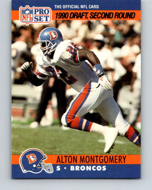 1990 Pro Set #721 Alton Montgomery Mint RC Rookie Denver Broncos  Image 1