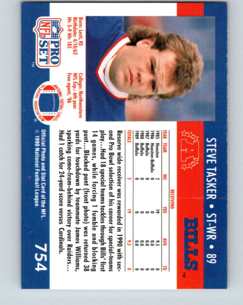 1990 Pro Set #754 Steve Tasker Mint Buffalo Bills