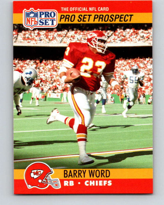1990 Pro Set #759 Barry Word Mint RC Rookie Kansas City Chiefs