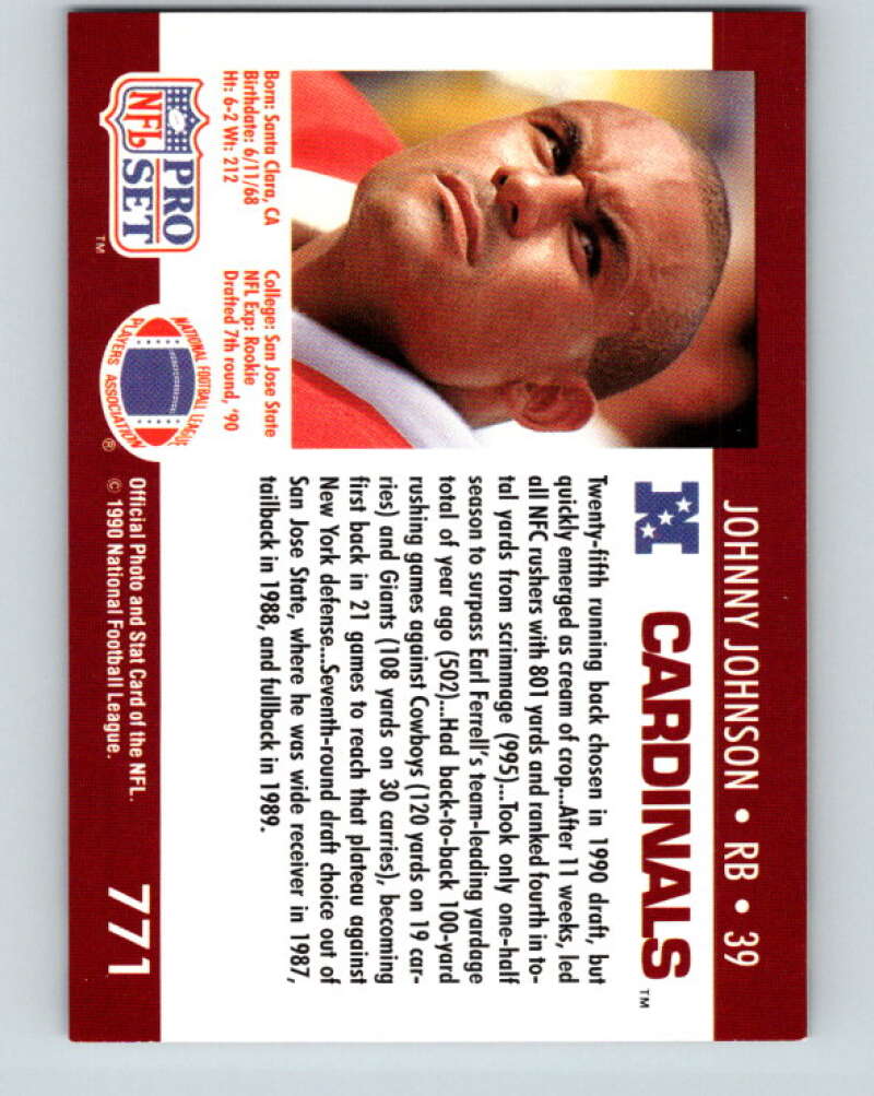 1990 Pro Set #771 Johnny Johnson Mint RC Rookie Phoenix Cardinals