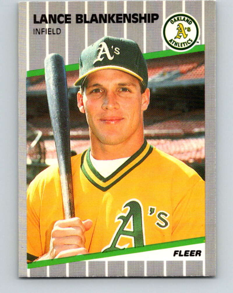 1989 Fleer #2 Lance Blankenship Mint RC Rookie Oakland Athletics  Image 1