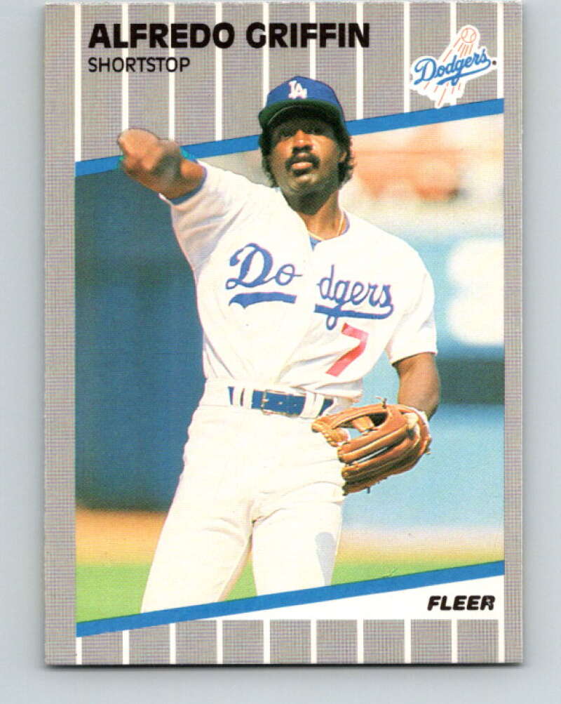 1989 Fleer 58 Alfredo Griffin Mint Los Angeles Dodgers Hockey Card