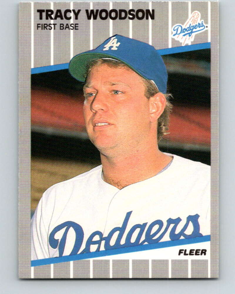 1989 Fleer #77 Tracy Woodson Mint Los Angeles Dodgers  Image 1