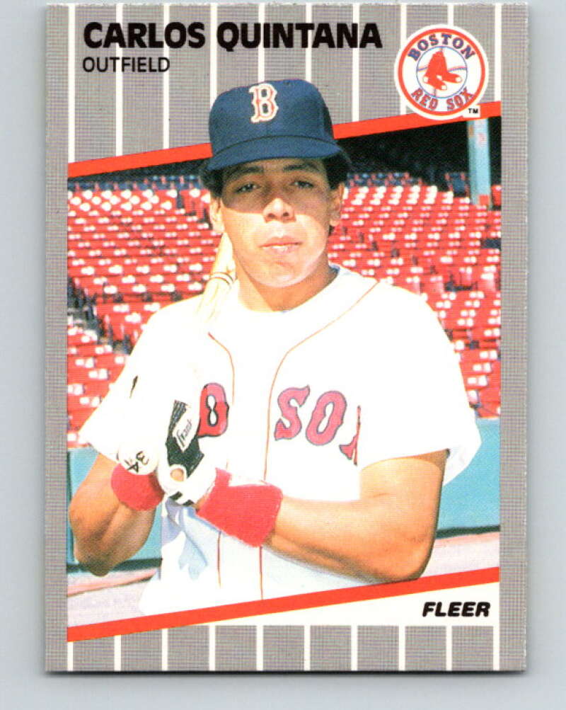 1989 Fleer #95 Carlos Quintana Mint RC Rookie Boston Red Sox  Image 1