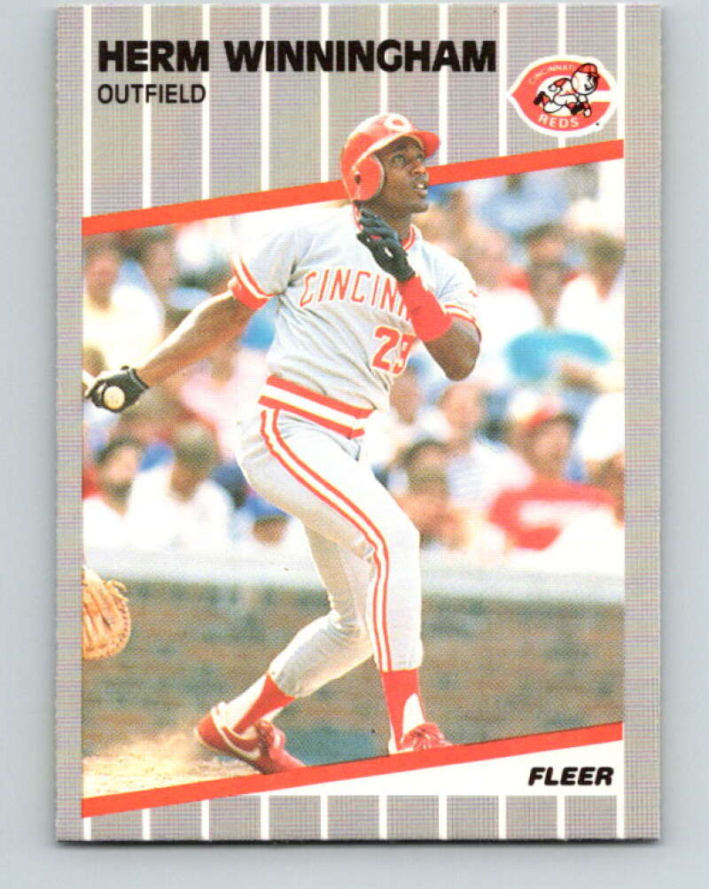 1989 Fleer #175 Herm Winningham Mint Cincinnati Reds  Image 1