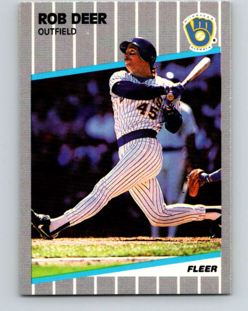 1989 Fleer #184 Rob Deer Mint Milwaukee Brewers