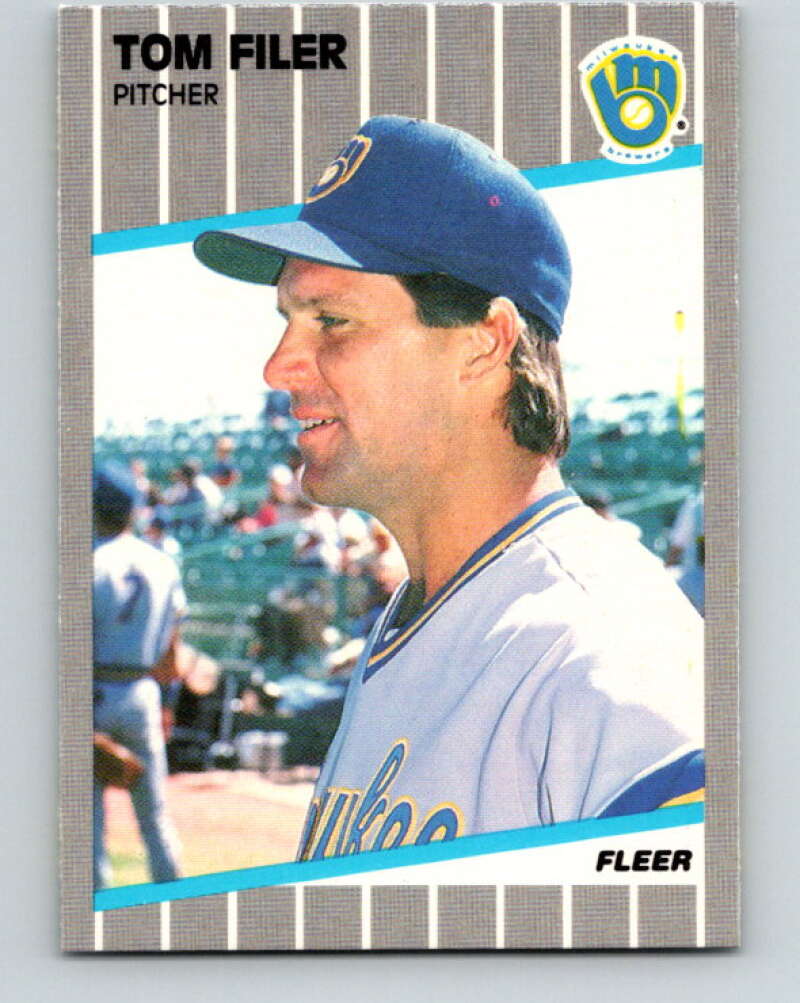 1989 Fleer #185 Tom Filer Mint Milwaukee Brewers