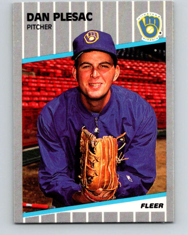 1989 Fleer #195 Dan Plesac Mint Milwaukee Brewers