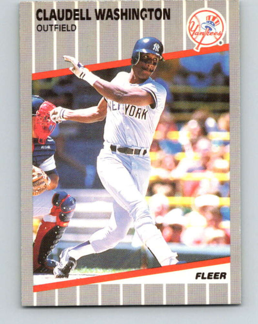 1989 Fleer #272 Claudell Washington Mint New York Yankees