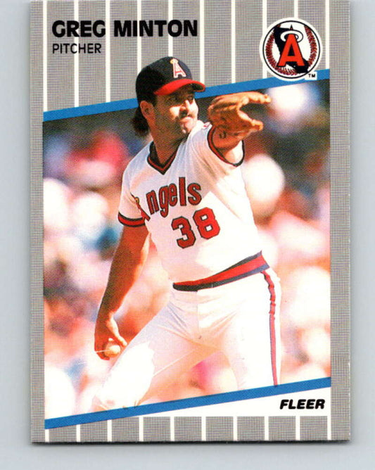 1989 Fleer #485 Greg Minton Mint California Angels