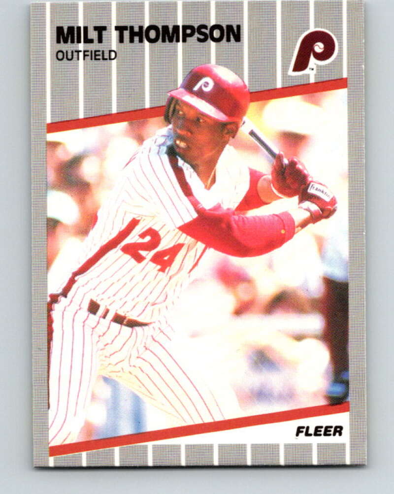 1989 Fleer #584 Milt Thompson UER Mint Philadelphia Phillies