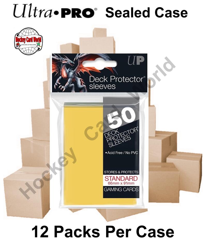 Ultra Pro Deck Protector Sleeves (Yellow) 12 Pack CASE - 600 Sleeves Image 1