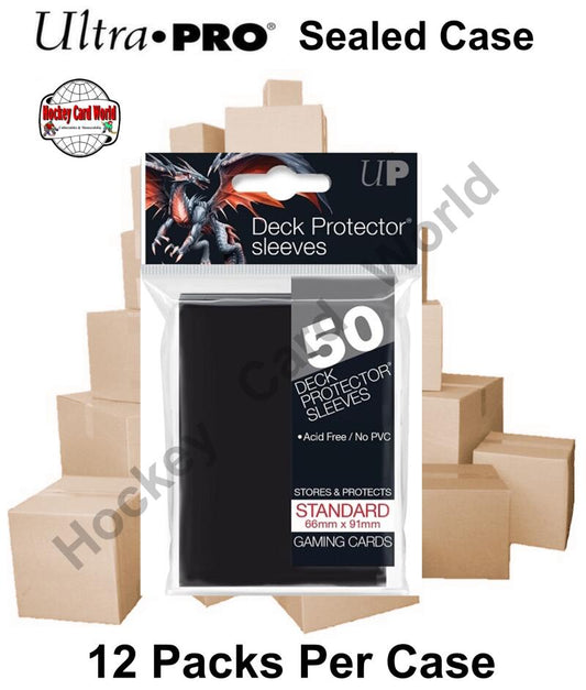 Ultra Pro Deck Protector Sleeves (Black) 12 Pack CASE - 600 Sleeves Image 1