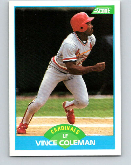 1989 Score #155 Vince Coleman Mint St. Louis Cardinals