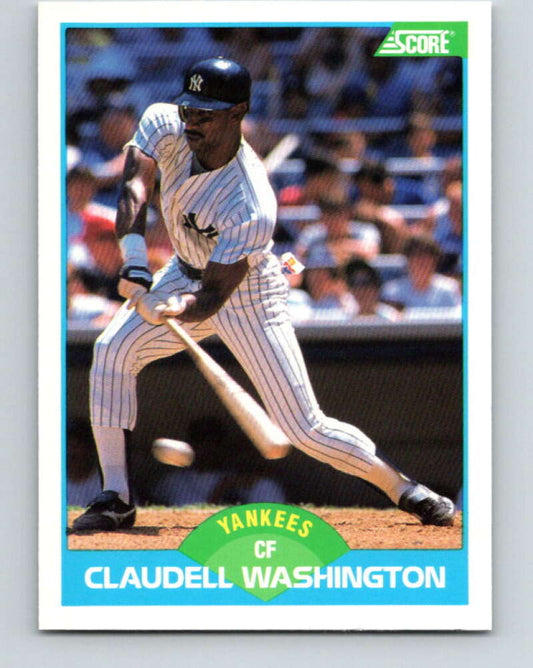 1989 Score #211 Claudell Washington Mint New York Yankees
