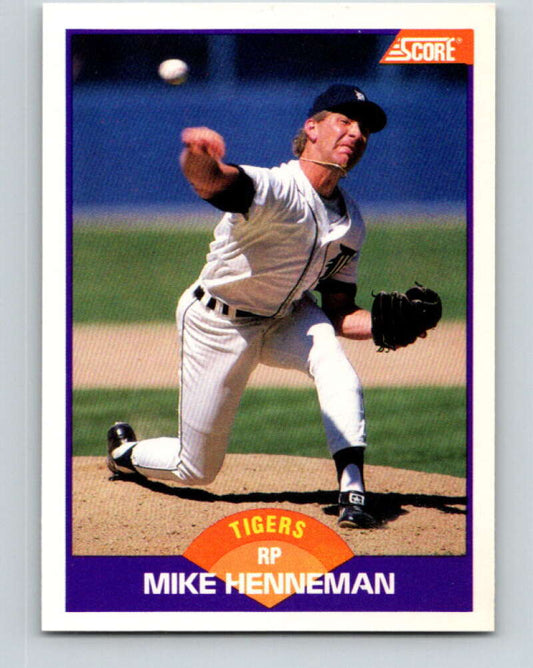 1989 Score #293 Mike Henneman Mint Detroit Tigers