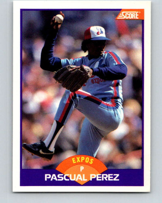 1989 Score #299 Pascual Perez Mint Montreal Expos