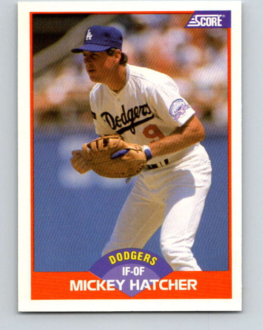 1989 Score #332 Mickey Hatcher Mint Los Angeles Dodgers