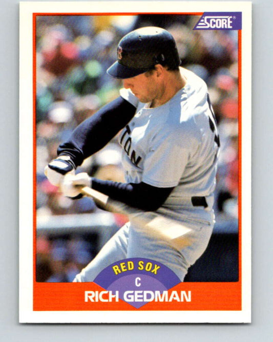 1989 Score #345 Rich Gedman Mint Boston Red Sox