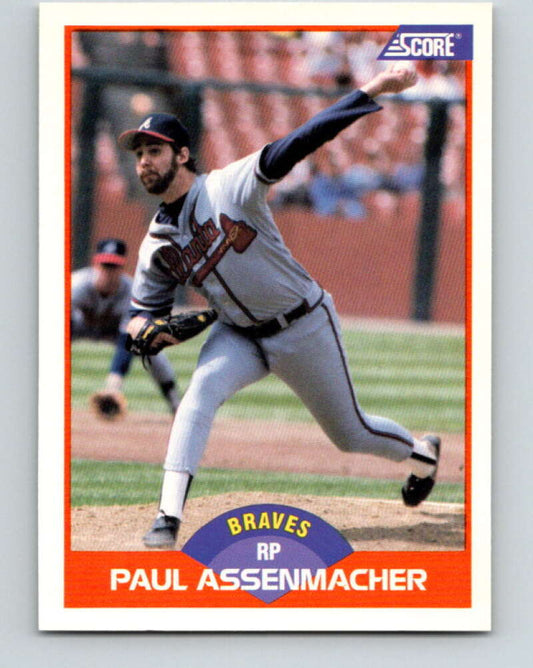 1989 Score #373 Paul Assenmacher Mint Atlanta Braves