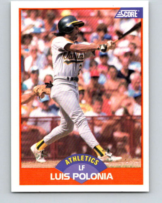 1989 Score #380 Luis Polonia Mint Oakland Athletics