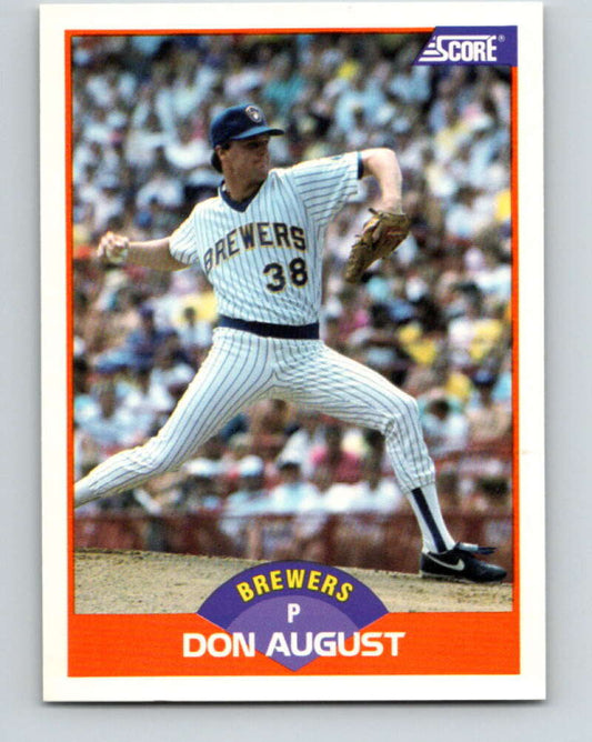 1989 Score #419 Don August Mint Milwaukee Brewers
