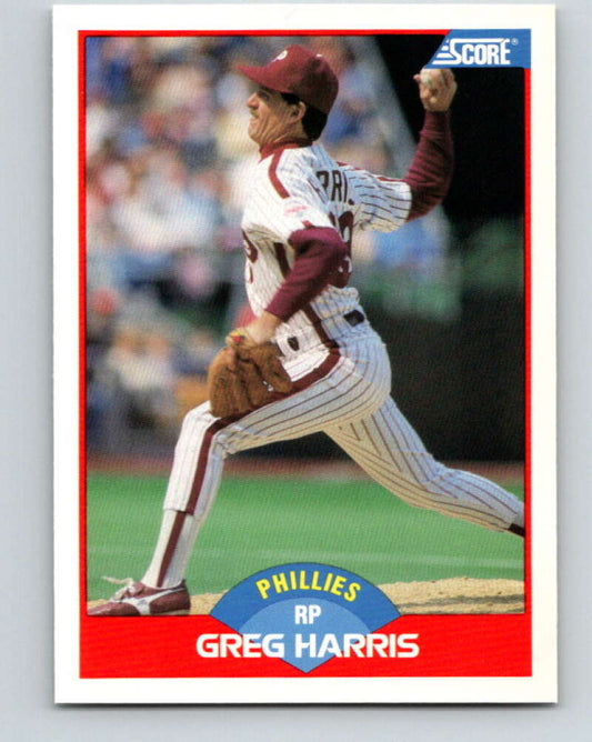 1989 Score #476 Greg Harris Mint Philadelphia Phillies