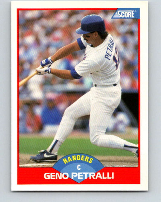 1989 Score #526 Geno Petralli Mint Texas Rangers