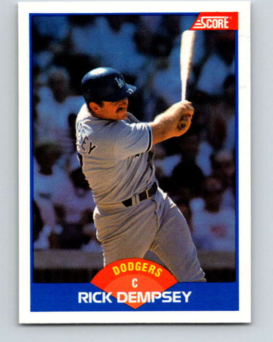 1989 Score #556 Rick Dempsey Mint Los Angeles Dodgers