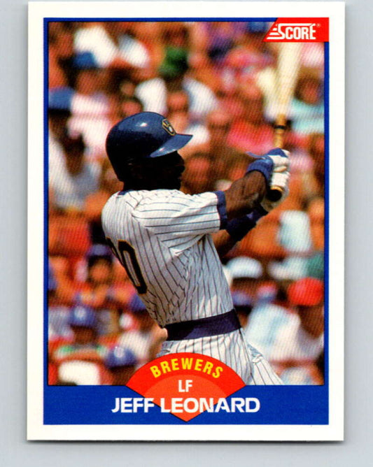 1989 Score #557 Jeffrey Leonard Mint Milwaukee Brewers