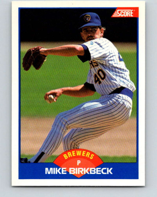 1989 Score #596 Mike Birkbeck Mint Milwaukee Brewers