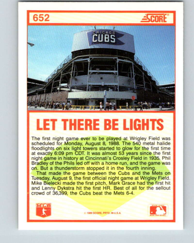 1989 Score #652 Wrigley Field HL Mint Chicago Cubs