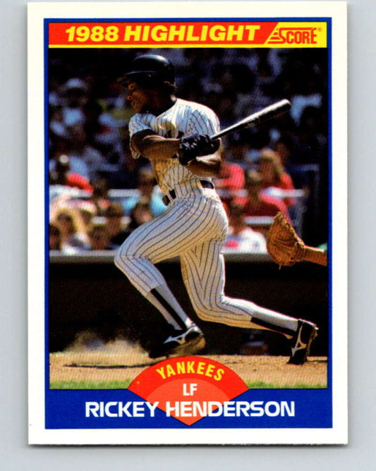 1989 Score #657 Rickey Henderson HL Mint New York Yankees