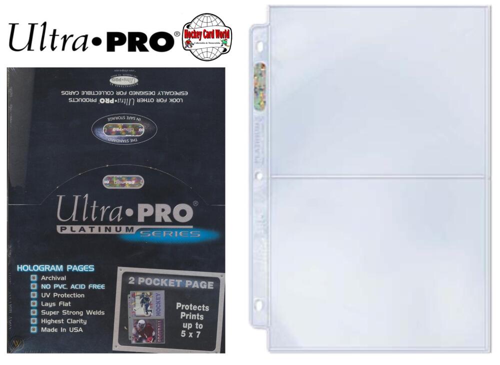 Ultra Pro Platinum - 2 Pocket Pages Sheets Protectors - 100 Sheet Box