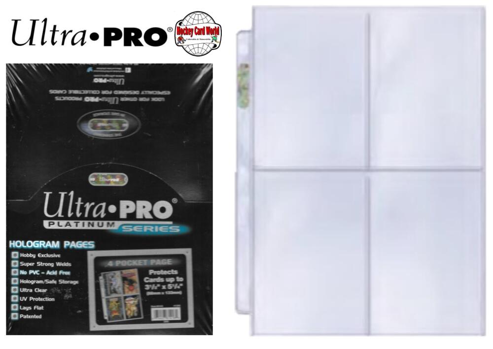 Ultra Pro Platinum - 4 Pocket Pages Sheets Protectors - 100 Sheet Box