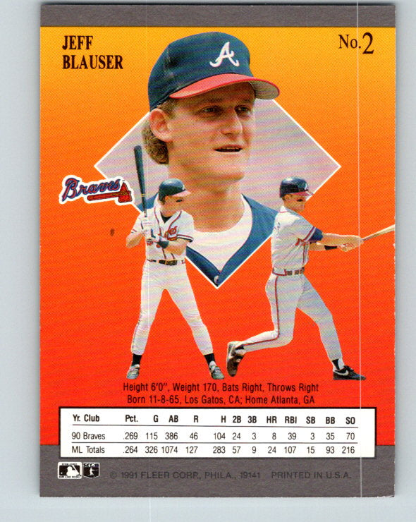 1991 Ultra #2 Jeff Blauser Mint Atlanta Braves