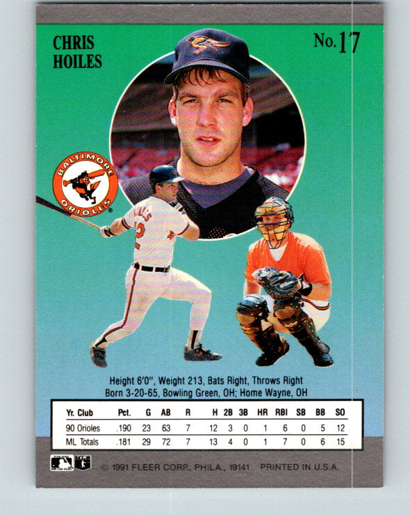 1991 Ultra #17 Chris Hoiles Mint Baltimore Orioles