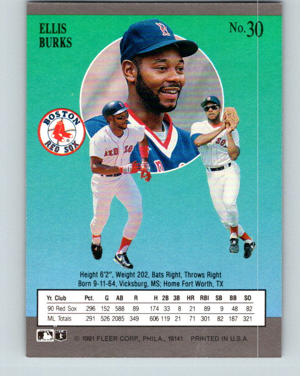 1991 Ultra #30 Ellis Burks Mint Boston Red Sox