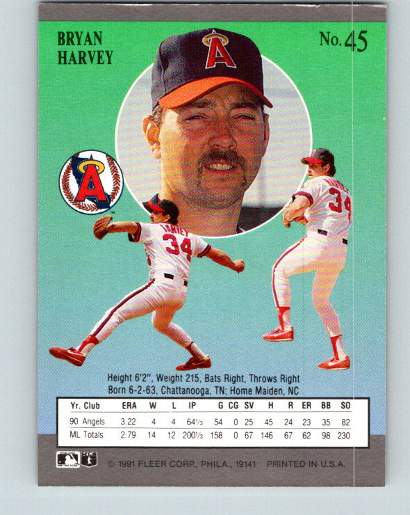 1991 Ultra #45 Bryan Harvey Mint California Angels