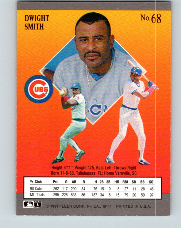 1991 Ultra #68 Dwight Smith Mint Chicago Cubs