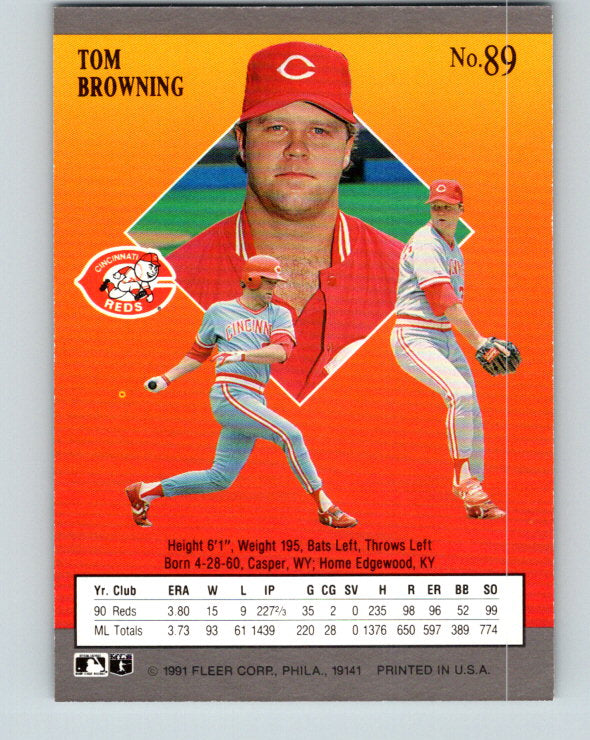 1991 Ultra #89 Tom Browning UER Mint Cincinnati Reds