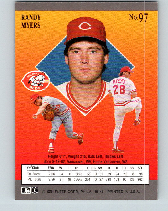 1991 Ultra #97 Randy Myers Mint Cincinnati Reds