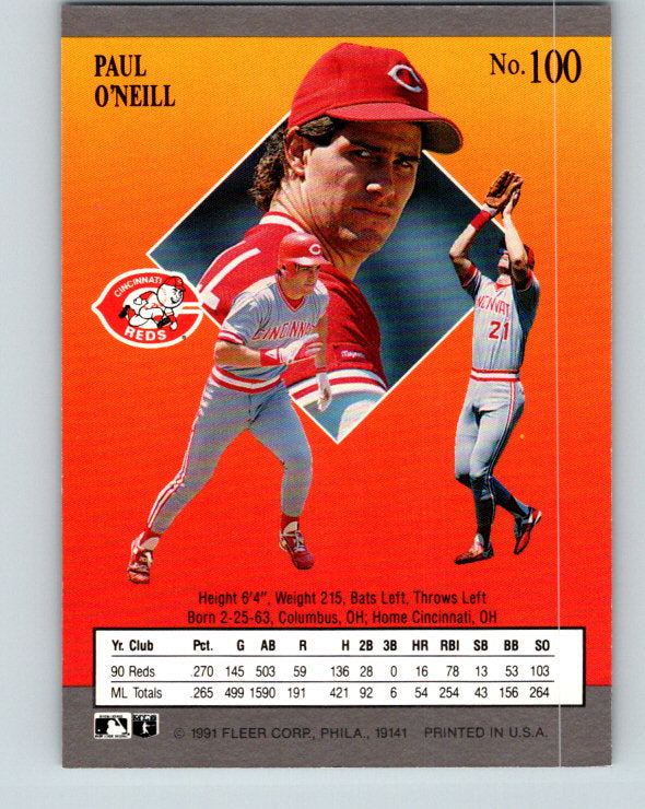 1991 Ultra #100 Paul O'Neill Mint Cincinnati Reds