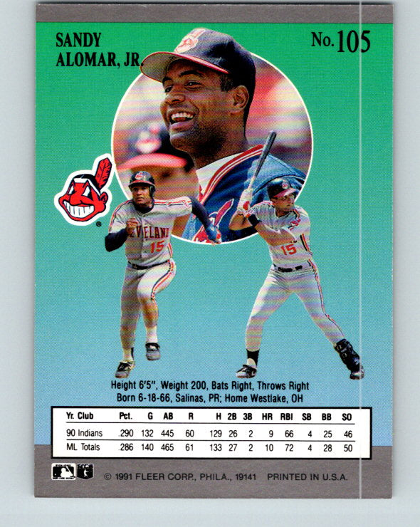 1991 Ultra #105 Sandy Alomar Jr. Mint Cleveland Indians
