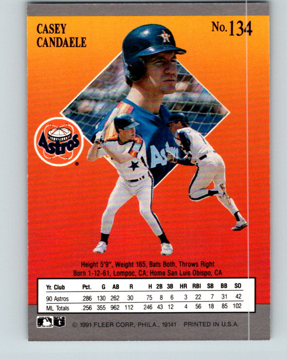 1991 Ultra #134 Casey Candaele Mint Houston Astros