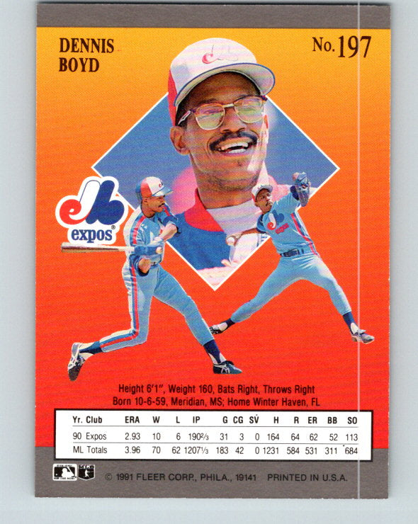 1991 Ultra #197 Oil Can Boyd Mint Montreal Expos