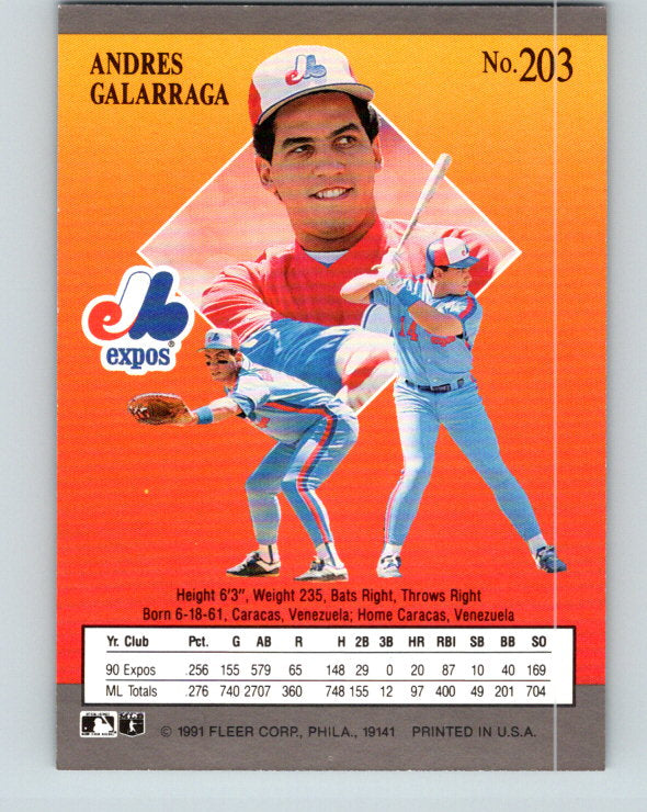 1991 Ultra #203 Andres Galarraga Mint Montreal Expos